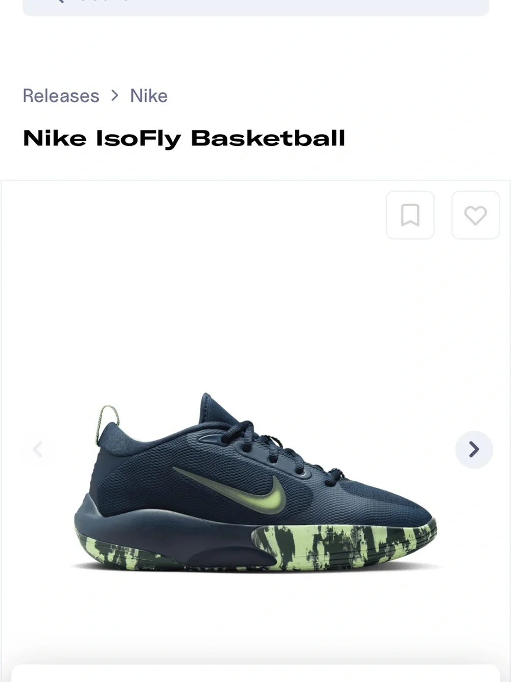 Nike Kids' IsoFly Basketball Shoe - Navy/Green SIZE 5Y